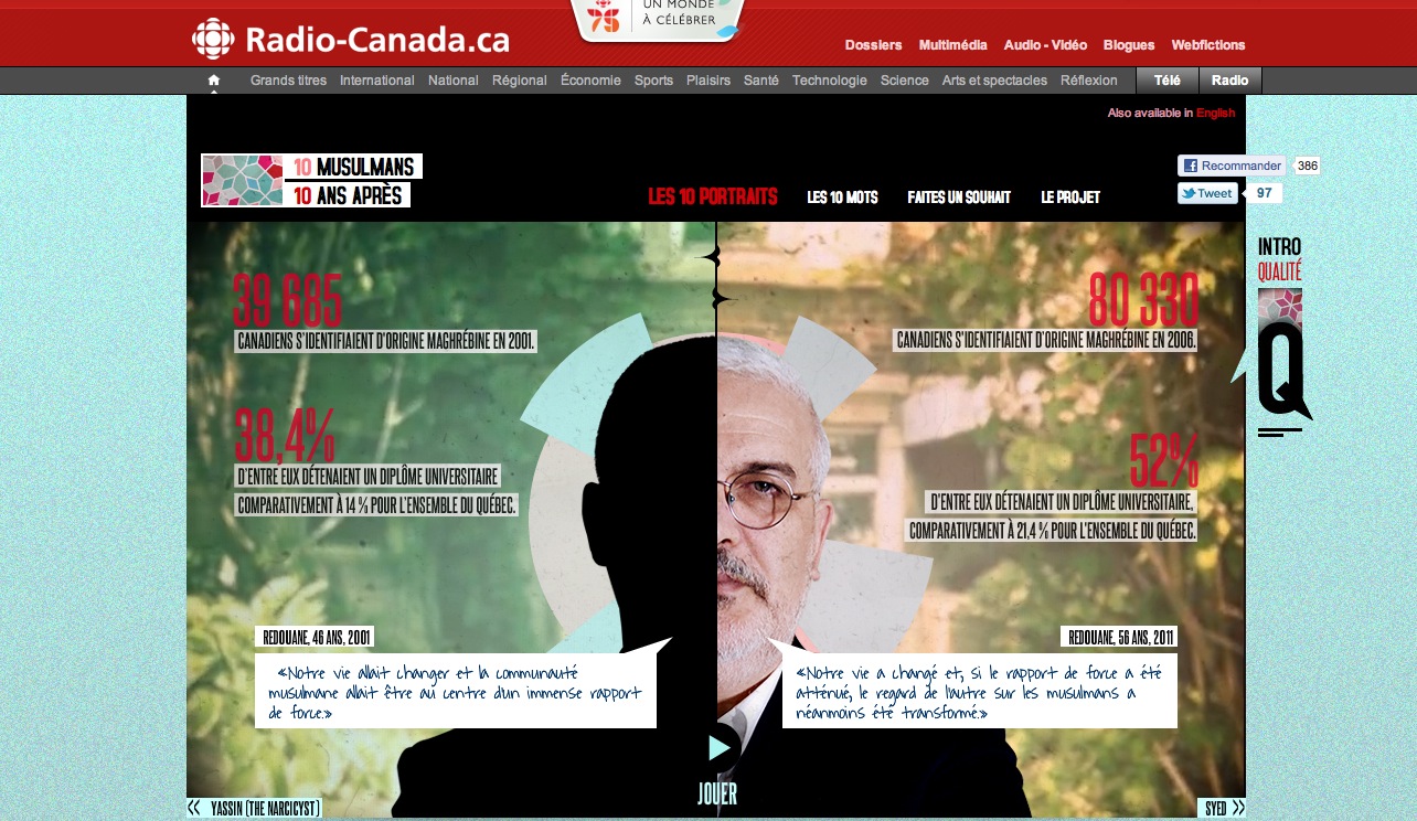 L’actu du webdocu #4 : 10 musulmans 10 ans après, New York 3.0, Autour de Saint-Tite, R97 La jeanne